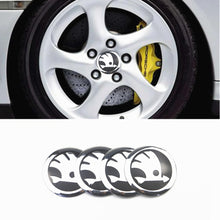 Load image into Gallery viewer, Car-styling 4pcs 56mm Car Tire Wheel Center Hub Caps Decorative Sticker For skoda octavia fabia rapid yeti superb octavia a 5